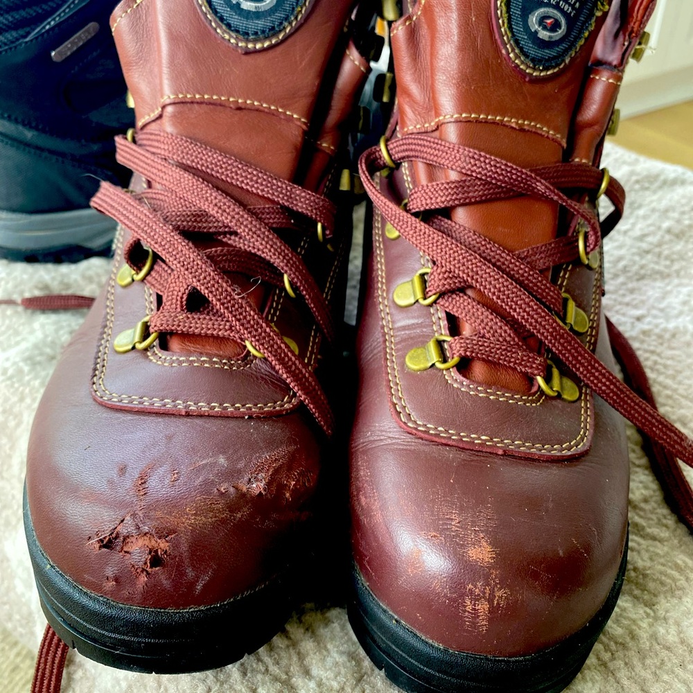 Asolo Maroon Leather Hiking Boots